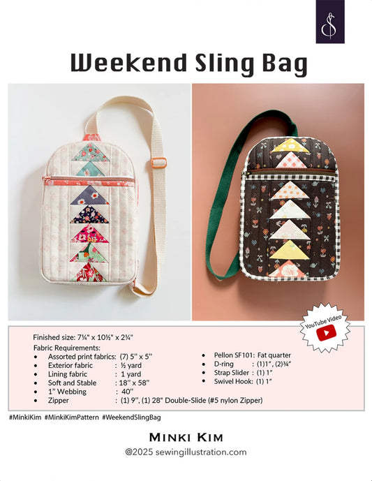 Minki Kim Weekend Sling Bag Pattern - Printed Pattern English