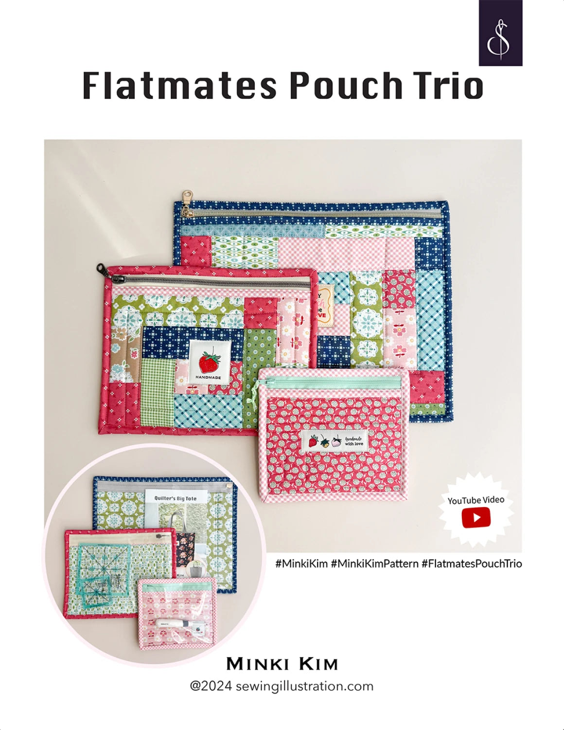 Minki Kim Flatmates Pouch Trio - Patron imprimé Anglais