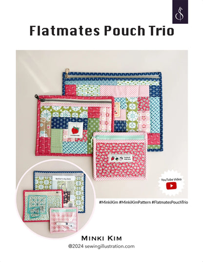 Minki Kim Flatmates Pouch Trio - Patron imprimé Anglais
