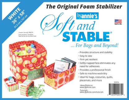 ByAnnie Soft and Stable White 100% Polyester Foam Stabilizer 36in x 58in