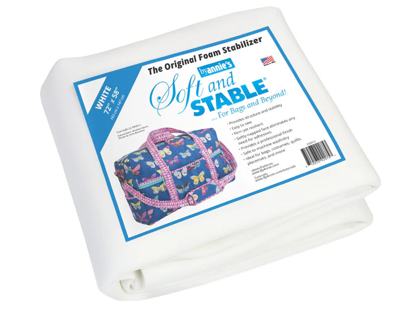 ByAnnie Soft and Stable White 100% Polyester Foam Stabilizer 72in x 58in