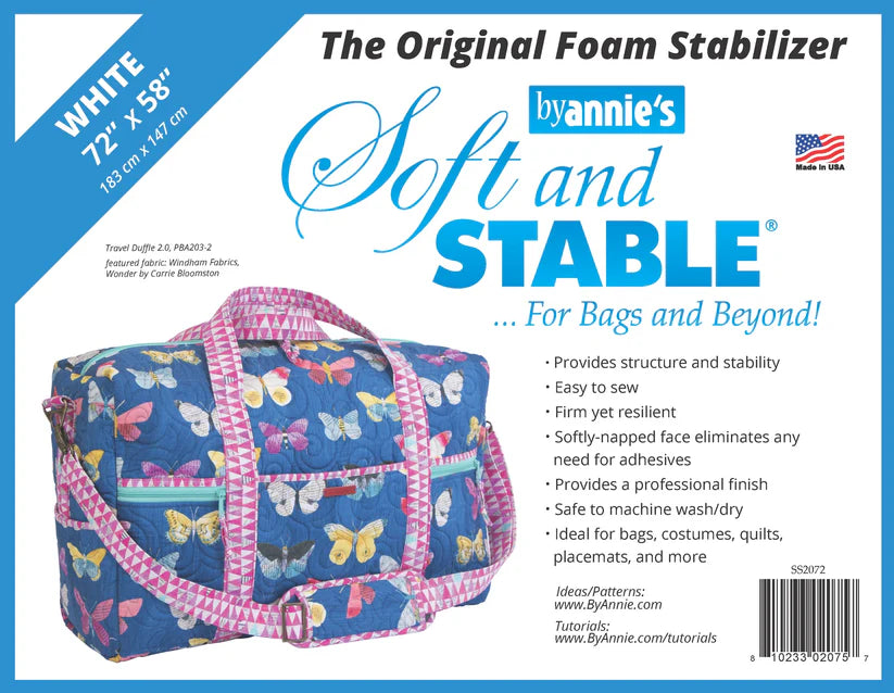 ByAnnie Soft and Stable White 100% Polyester Foam Stabilizer 72in x 58in