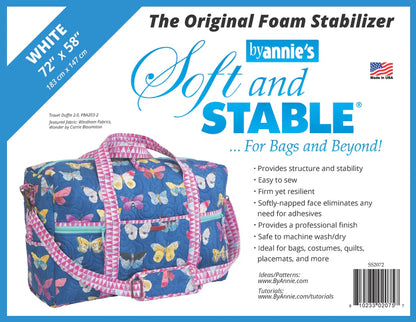 ByAnnie Soft and Stable White 100% Polyester Foam Stabilizer 72in x 58in