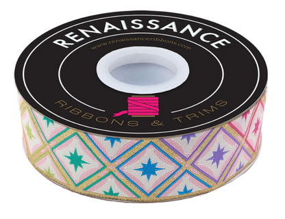 STARGAZER IN METALLIC MINT - 1-1/2" WIDTH (38MM) - TULA PINK ROAR