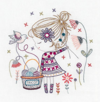 Quand Salomé tricote- Embroidery kit - Un chat dans l'aiguilles