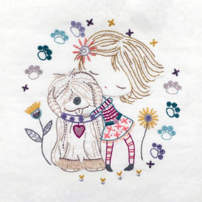 Quand Salomé câline son chien - Embroidery kit - Un chat dans l'aiguille
