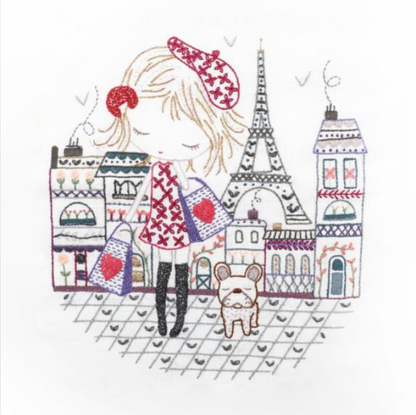 Shopping à Paris - Embroidery kit - Un chat dans l'aiguille
