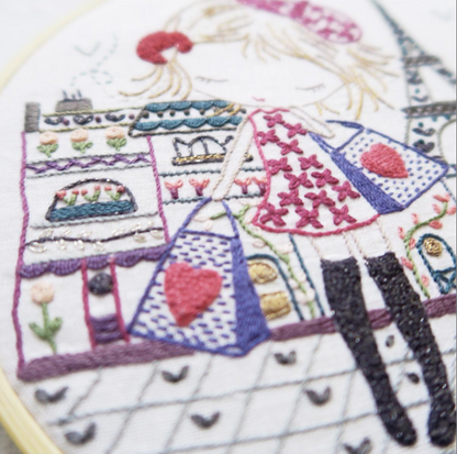 Shopping à Paris - Embroidery kit - Un chat dans l'aiguille