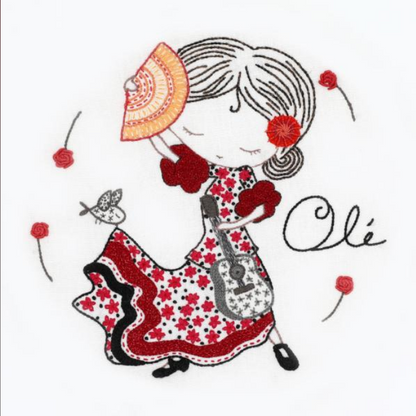 Salomé danse le flamenco - Embroidery kit - Un chat dans l'aiguille