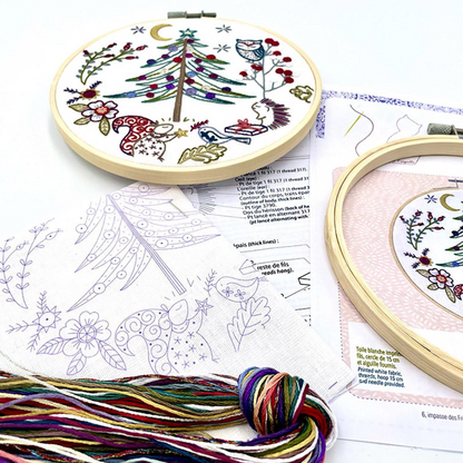 Noël en forêt - Embroidery kit - Un chat dans l'aiguille