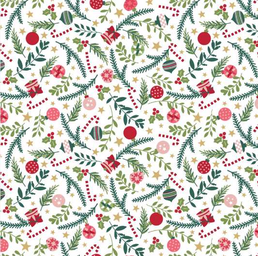 A Quilty Little Christmas - Ornaments White - Maywood Studio