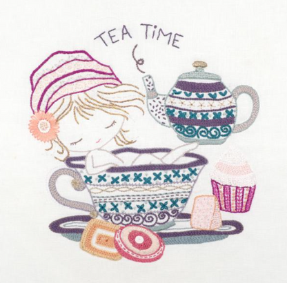 Tea time pour Salomé - Embroidery kit - Un chat dans l'aiguille