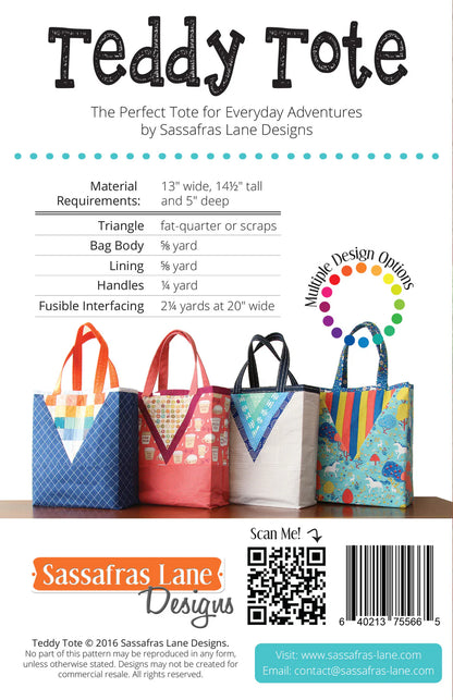 Teddy Tote  - Sassafras Lane Designs Pattern