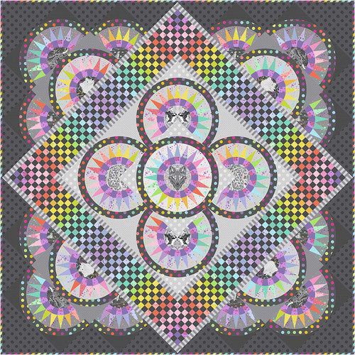 **PRE-ORDER** Tula Pink - Vibrant Night Quilt Kit - Graywork