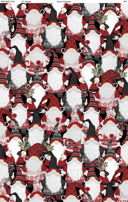Snowy Gnomies - Gnomes Allover - Wilmington Prints