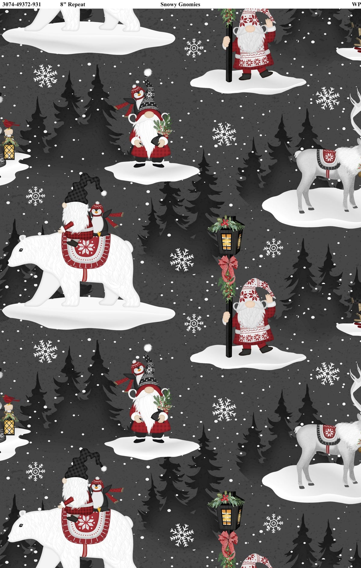 Snowy Gnomies - Gnomes Playing - Wilmington Prints