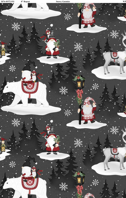 Snowy Gnomies - Gnomes Hiver - Wilmington Prints