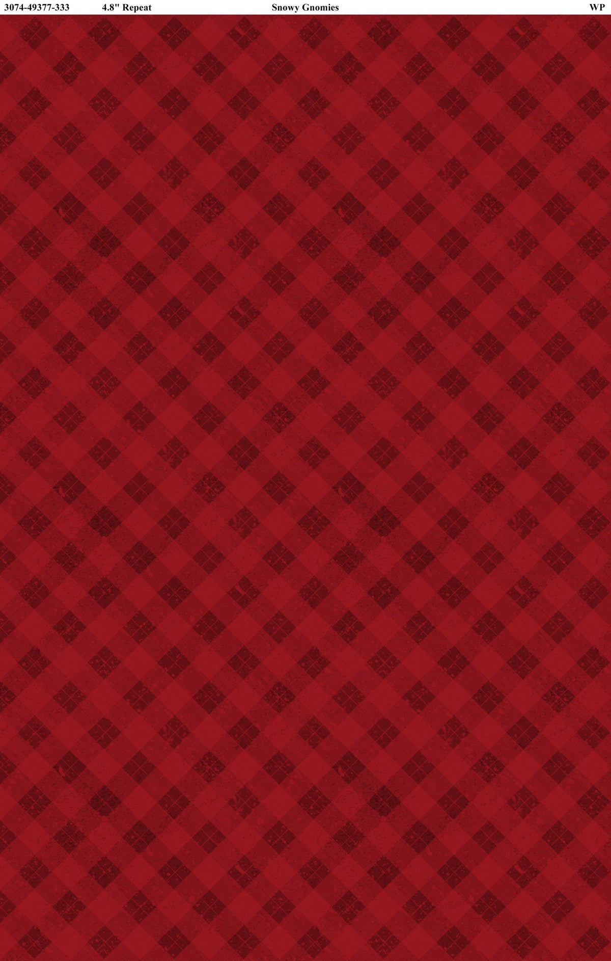Snowy Gnomies - Red Plaid - Wilmington Prints
