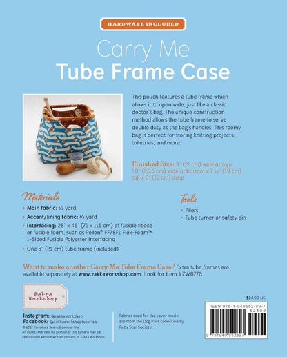 Carry Me Tube Frame Case Kit - Printed Pattern With Frame & Zipper
