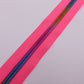 Pink-Rainbow Teeth Zipper Tape # 5 Zipper (1 Meter)