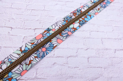 Fun Coloured Daisy Zipper Tape # 5 Zipper (1 Meter)