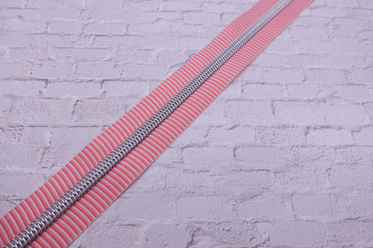 Pink Striped Zipper Tape # 5 Zipper (1 Meter)