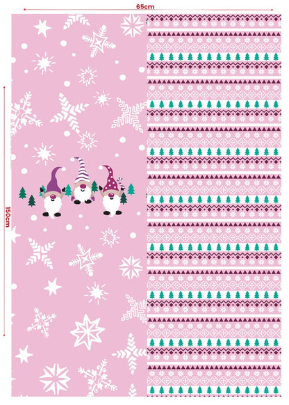 French Terry - Winter Gnomes Pink Panel