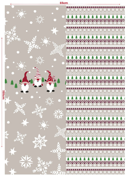 French Terry - Winter Gnomes Beige Panel