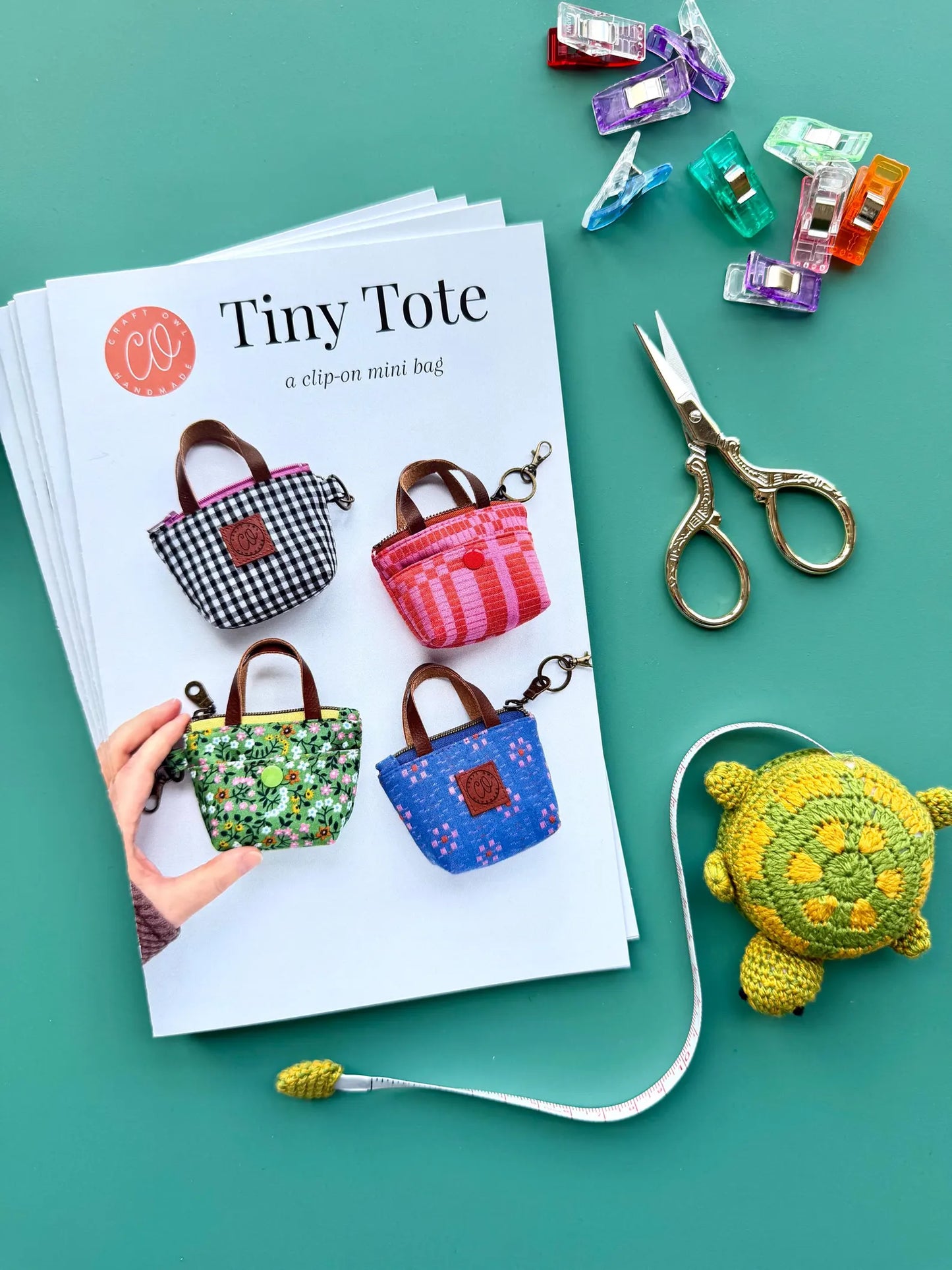 Tiny Tote Sewing Patron Imprimé  - Craft Owl Handmade