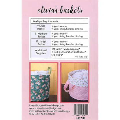 Les paniers d'Olivia - Patron en papier