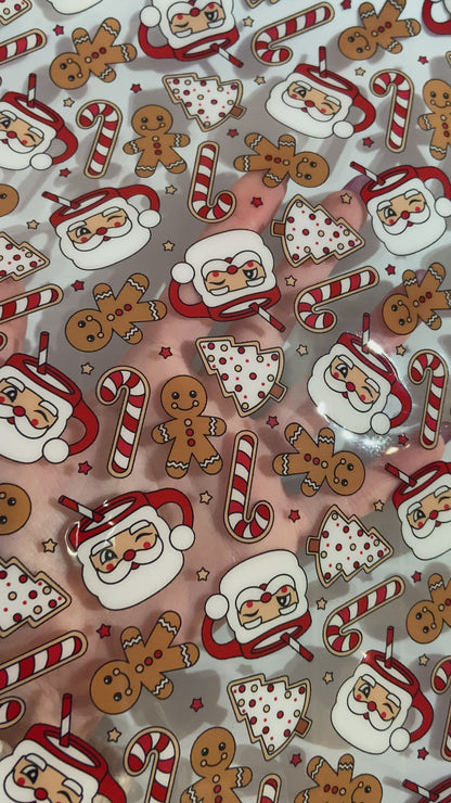 Santa and Gingerbreads - Clear TPU 12"x 52"
