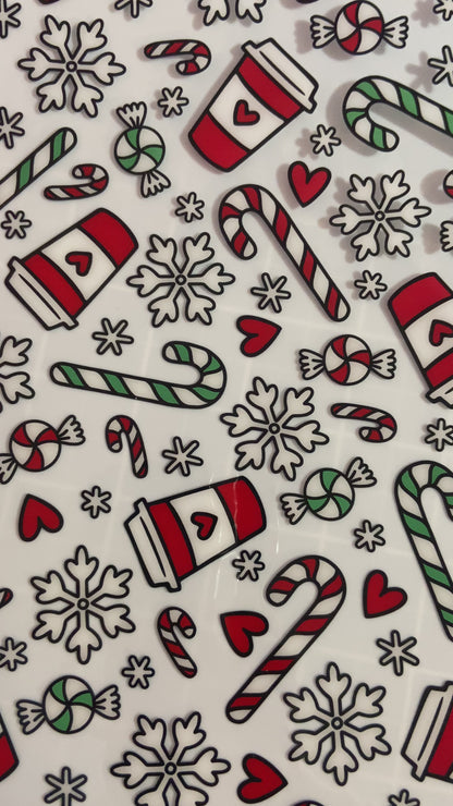Cups and Candy Canes - Clear TPU 12"x 52"